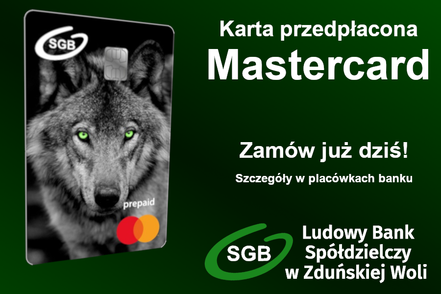 Przedpłacona karta płatnicza z grafiką wilka